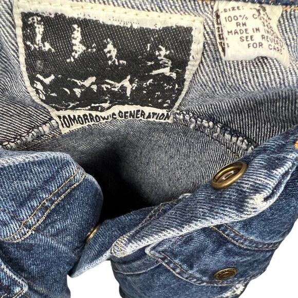VTG Tomorrows Generation Jean Denim Jacket Juniors Small Retro 80s Patches - Picture 4 of 4